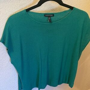 Eileen Fisher Women's Vibrant Teal cap Sleeve Top